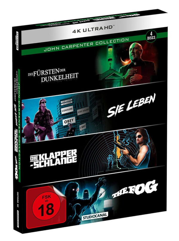 JOHN CARPENTER Collection 4 K UHD - Die Fürsten der Dunkelheit/Sie Leben/Klapperschlange/The Fog !