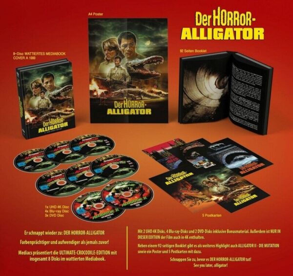 Der Horror-Alligator 1+2 - 8-Disc Mediabook Cover A - Wattiert (4k UHD+BR+DVD) – Bild 2