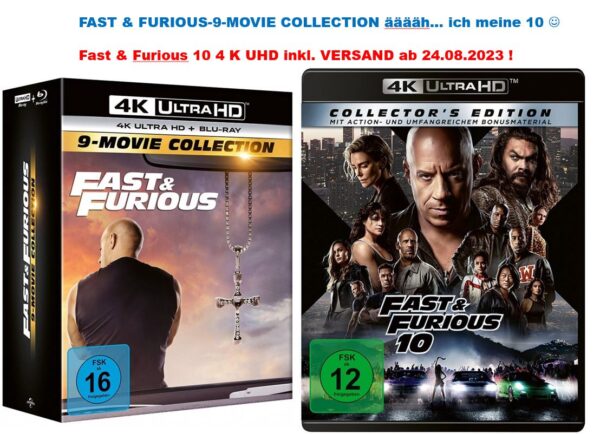 Fast & Furious - 10-Movie Collection 4K Ultra HD Blu-ray